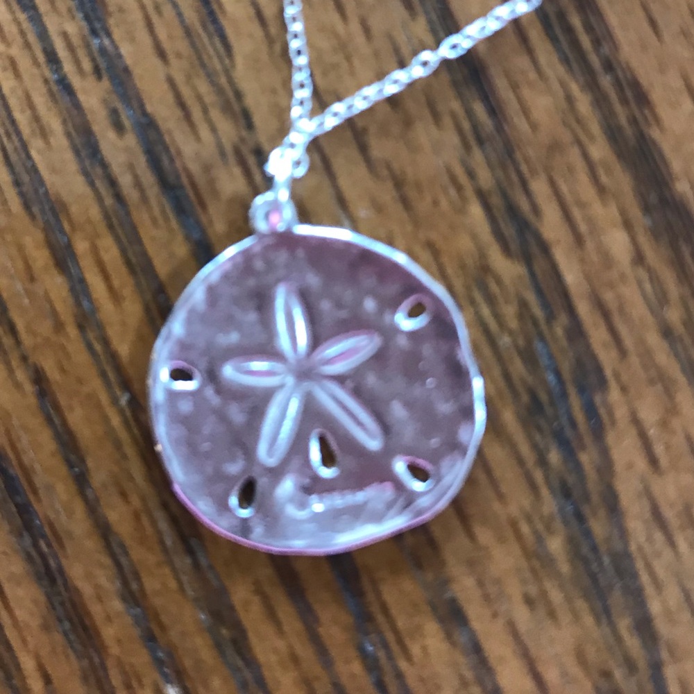 Sterling Silver Hammered Sand Dollar Necklace - Picture 11 of 14